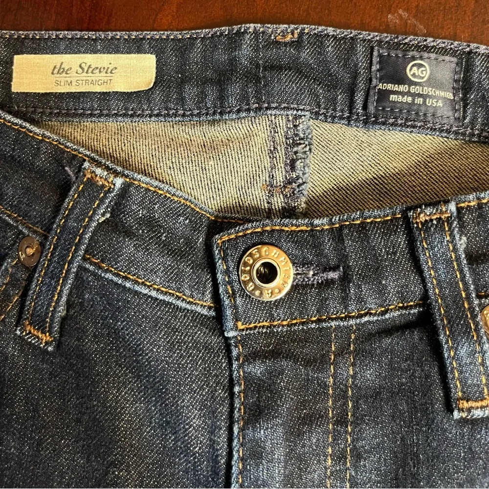 Adriano Goldschmied woman’s blue jeans pants slim straight The Stevie 28R